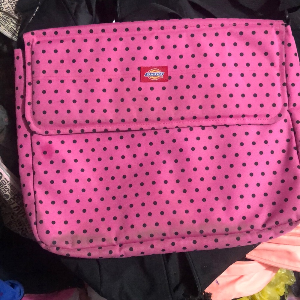 Dickies pink polka dot laptop bag